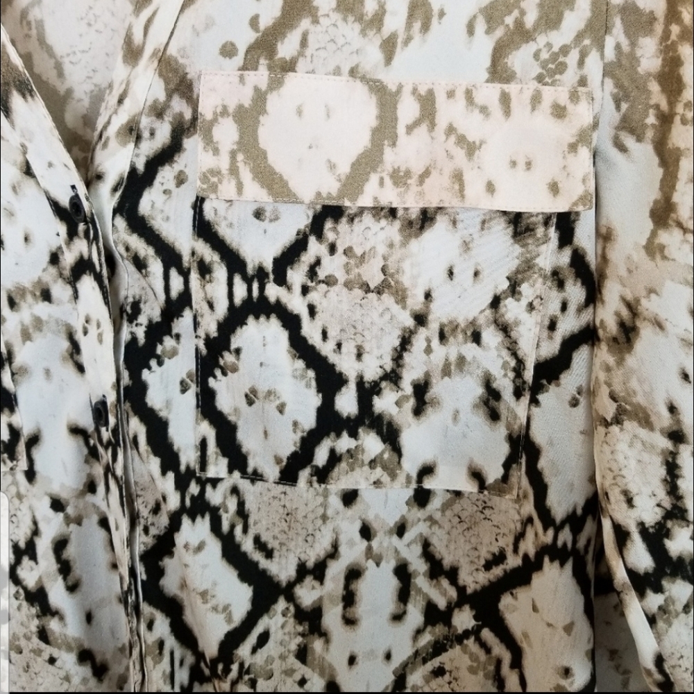 Calvin Klein| Snake Print Button Down Blouse - image 2